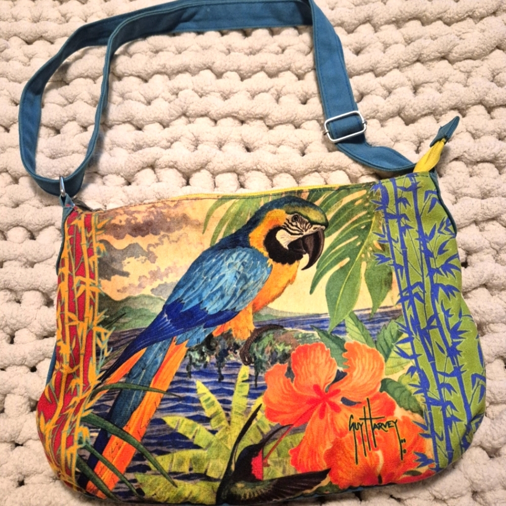 Guy Harvey Parrot Print Shoulder Bag